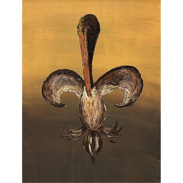 Carolines Treasures 28 x 40 in. Pelican Fleur de lis House Size Canvas Flag - 8206CHF