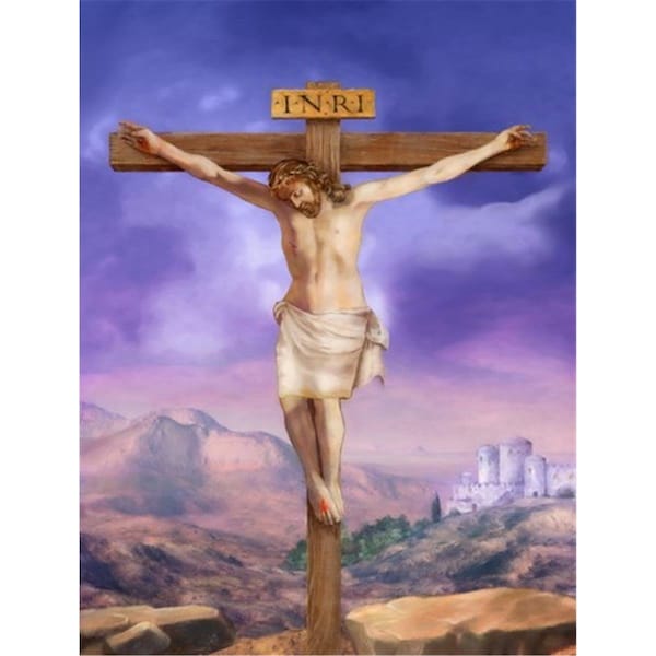 Carolines Treasures Easter Jesus Crucifixion Flag Canvas House Size - CA78411
