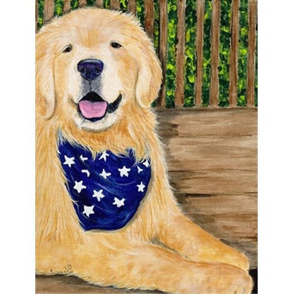 Carolines Treasures Carolines Treasures SS8972CHF 28 x 40 In. Golden Retriever Flag Canvas; House Size - SS8972CHF