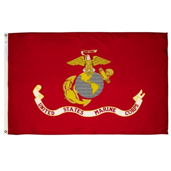 Valley Forge Valley Forge Marine Corps Military Flag 3 ft. W X 5 ft. L - BTUSMC3