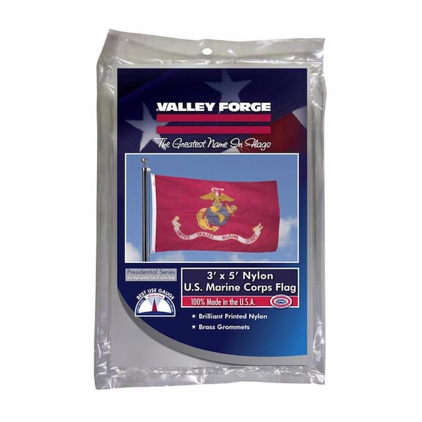 Valley Forge Valley Forge Marine Corps Military Flag 3 ft. W X 5 ft. L - BTUSMC3