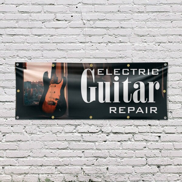 Signmission Electric Guitar Repair, 48 Inch x 120 Inch, Vinyl Banner - B-120-30556