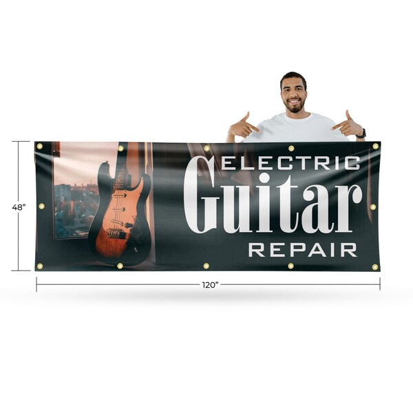 Signmission Electric Guitar Repair, 48 Inch x 120 Inch, Vinyl Banner - B-120-30556