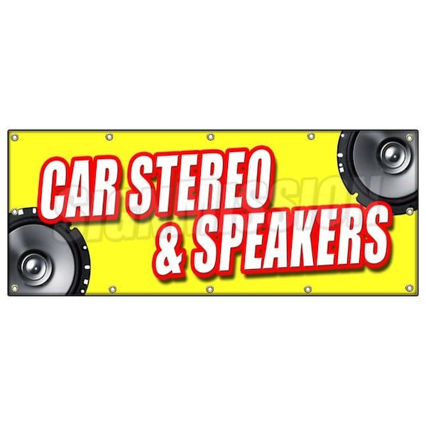 Signmission CAR STEREO & SPEAKERS BANNER SIGN mp3 installation service amplifers - B-120 CAR STEREO & SPEAKERS