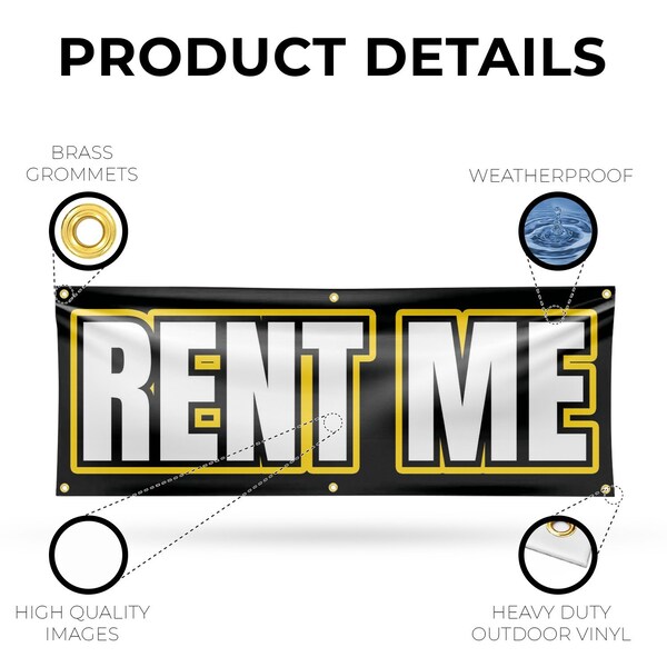 Signmission Rent Me, 24 Inch x 72 Inch, Vinyl Banner - B-72-30833