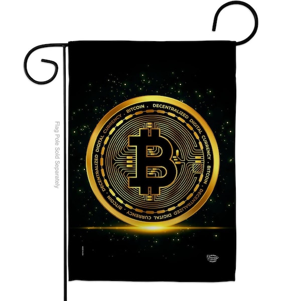 Cuadrilatero Bitcoin Novelty Merchant 13 x 18.5 in. Double-Sided Decorative Vertical Garden Flags for - CU4061257