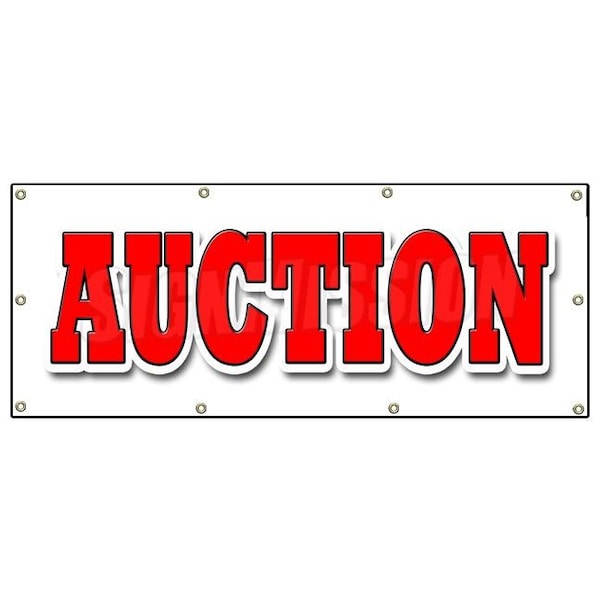 Signmission AUCTION BANNER SIGN antique jewelry furniture artwork estate sale - B-96 AUCTION