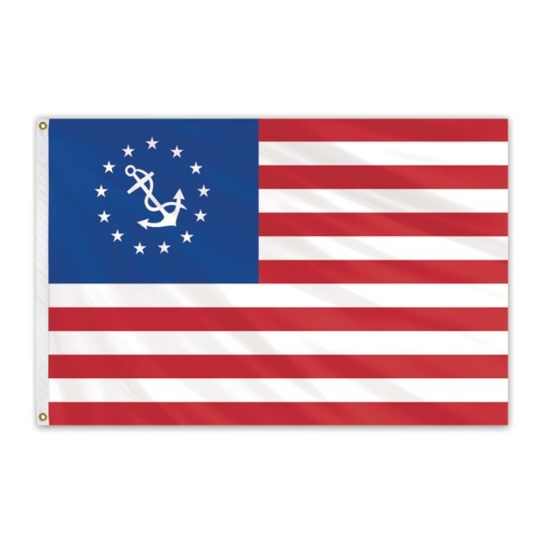 Global Flags Unlimited US Yacht Ensign Outdoor Nylon Flag 12"x18" - 203935