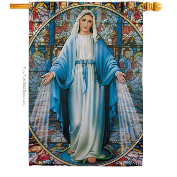 Cuadrilatero Our Lady of Grace Religious Faith Double-Sided Garden Decorative House Flag, Multi Color - CU2502602