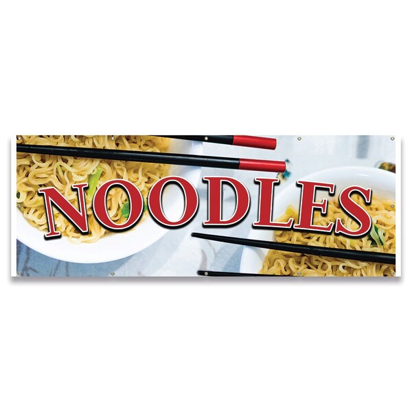 Signmission Noodles Banner Concession Stand Food Truck Single Sided - B-120-30107