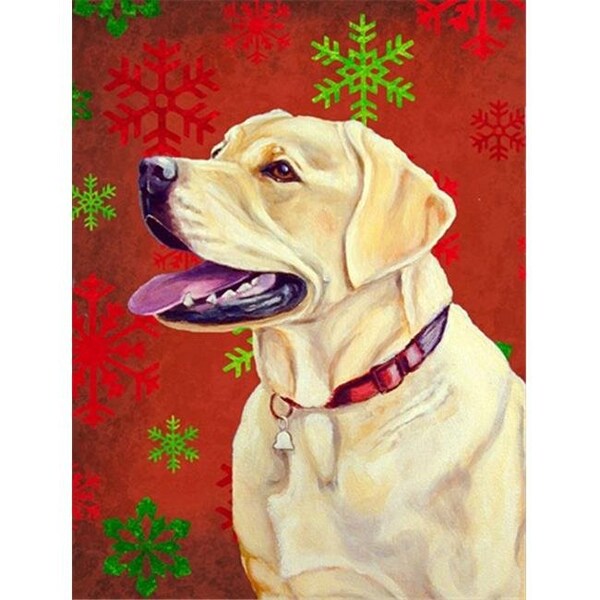 Carolines Treasures Carolines Treasures LH9338CHF 28 x 40 In. Labrador Red Green Snowflake Holiday Christmas Flag Canvas; House Size - LH9338CHF
