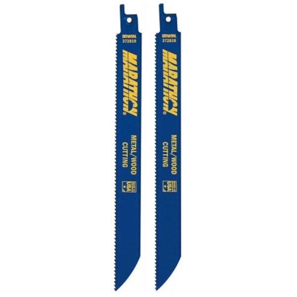 Irwin Industrial Tool 8in. 10 TPI Metal & Wood Reciprocating Saw Blade 372810 - IR310047