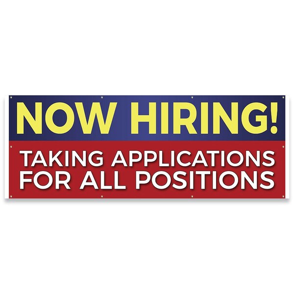 Signmission Now Hiring! Taking Applications for Positions Banner Concession Stand Food Truck Single Sided - B-96-30116