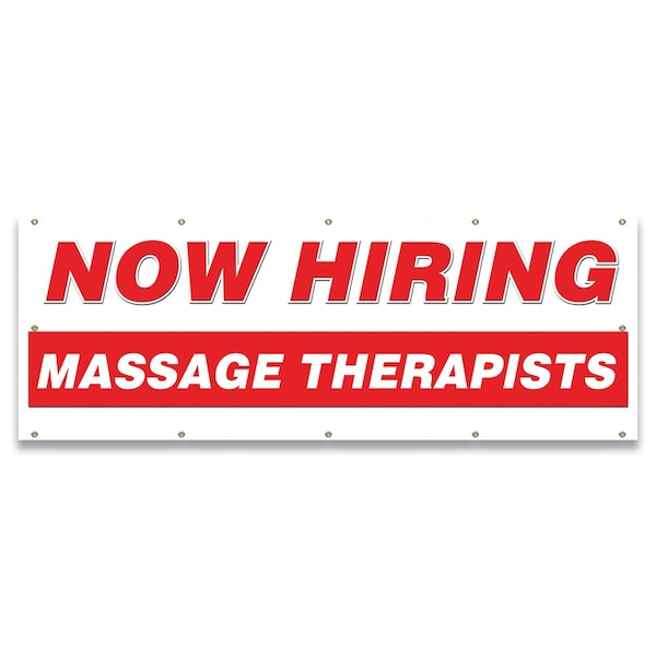 Signmission Now Hiring Massage Therapists Banner Apply Inside Accepting Application Single Sided - B-120-30276