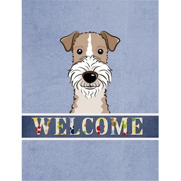 Carolines Treasures Carolines Treasures BB1433CHF Wire Haired Fox Terrier Welcome Flag Canvas House Size - BB1433CHF