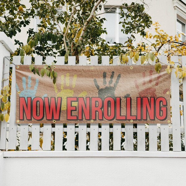 Signmission Now Enrolling, 48 Inch x 120 Inch, Vinyl Banner - B-120-30760