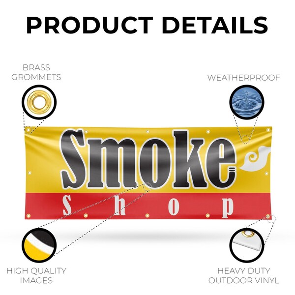 Signmission Smoke Shop, 48 Inch x 120 Inch, Vinyl Banner - B-120-30859