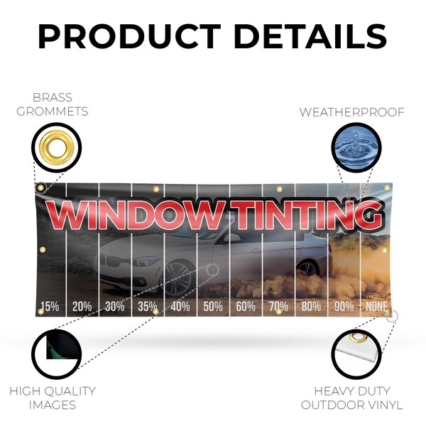 Signmission Window Tinting Percentage, 36 Inch x 96 Inch, Vinyl Banner - B-96-30947