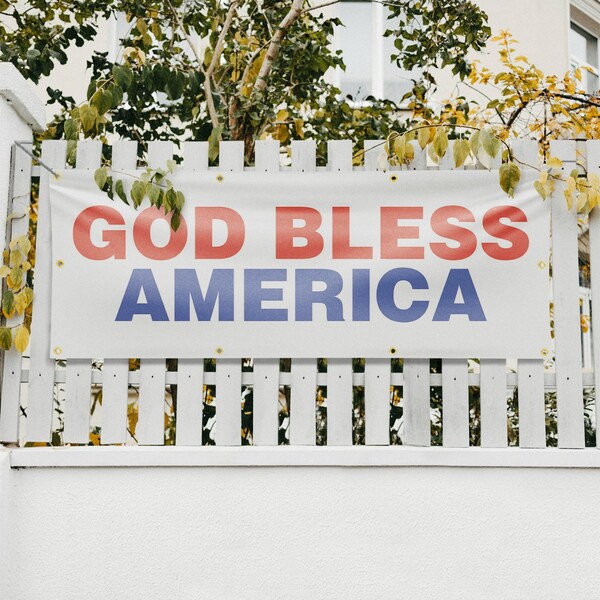 Signmission God Bless America, 36 Inch x 96 Inch, Vinyl Banner - B-96-30675