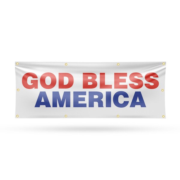 Signmission God Bless America, 36 Inch x 96 Inch, Vinyl Banner - B-96-30675