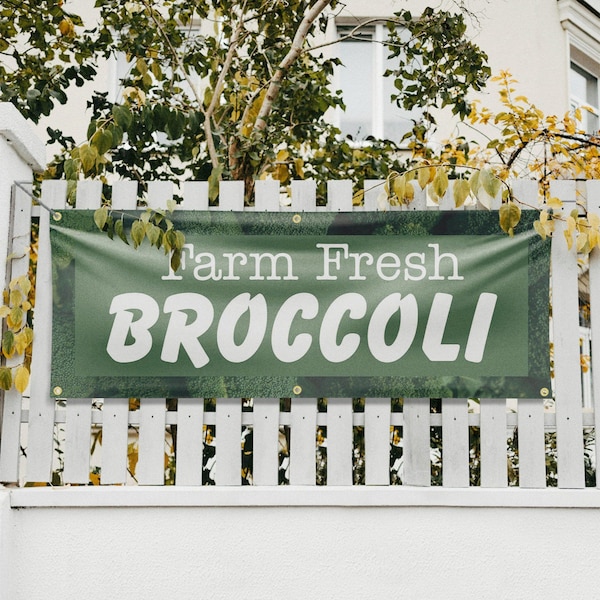 Signmission Farm Fresh Broccoli, 24 Inch x 72 Inch, Vinyl Banner - B-72-30581