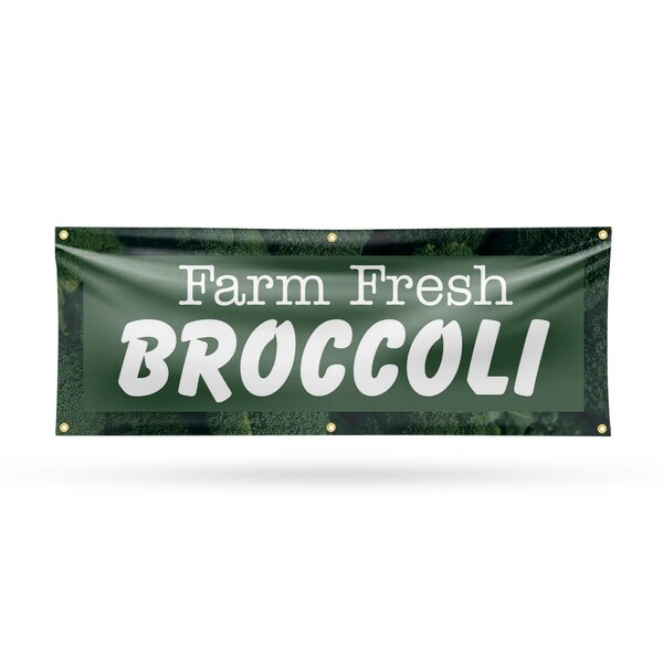 Signmission Farm Fresh Broccoli, 24 Inch x 72 Inch, Vinyl Banner - B-72-30581