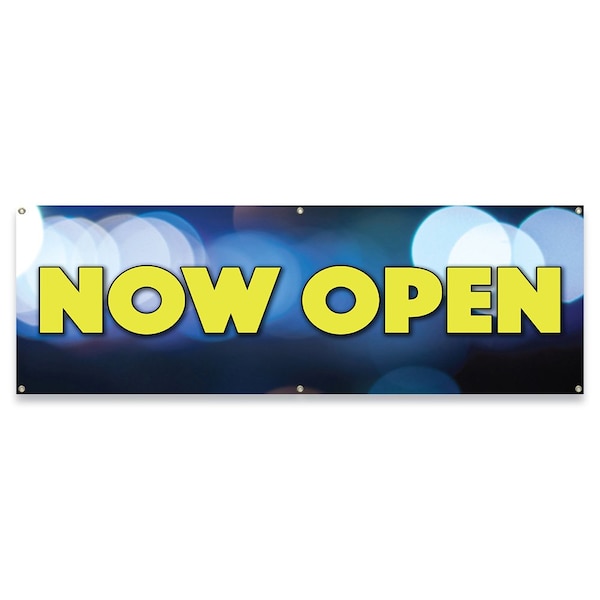 Signmission Now Open Banner Concession Stand Food Truck Single Sided - B-72-30118