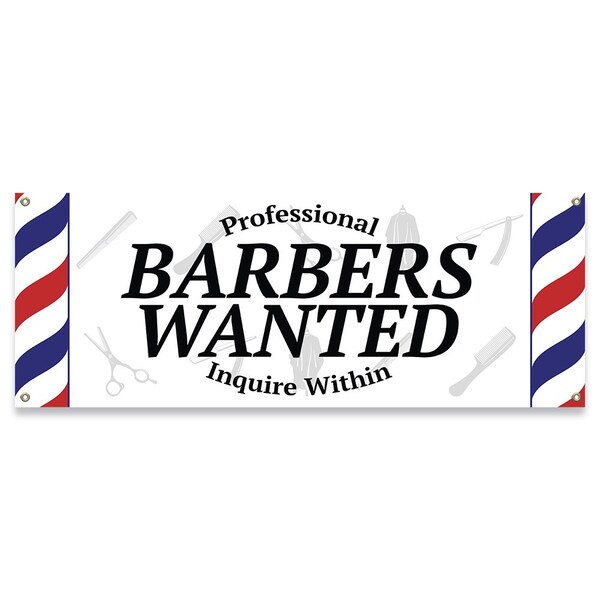 Signmission Professional Barbers Wanted Banner Concession Stand Food Truck Single Sided - B-30135
