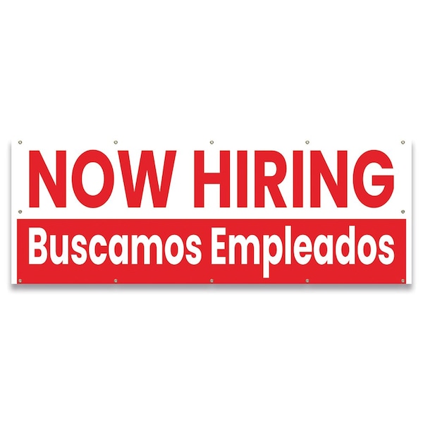 Signmission Now Hiring Buscamos Empleados Banner Concession Stand Food Truck Single Sided - B-120-30110