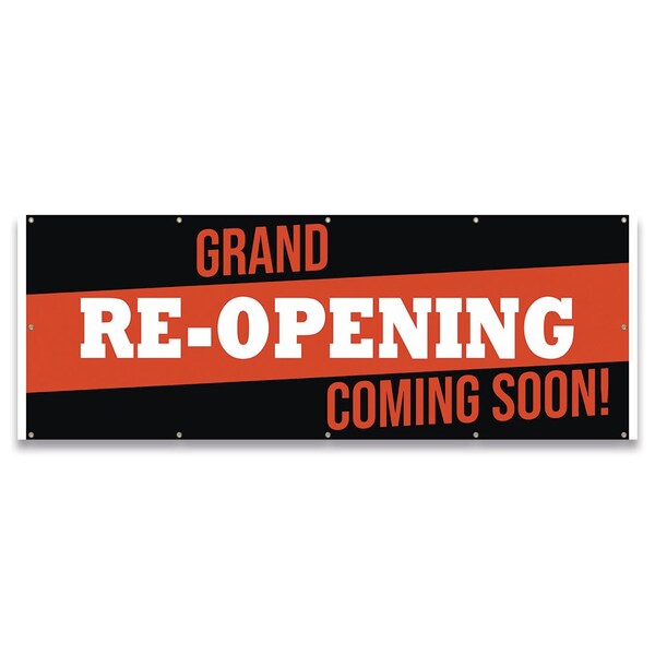 Signmission Grand Re-Opening Coming Soon Banner Concession Stand Food Truck Single Sided - B-120-30076