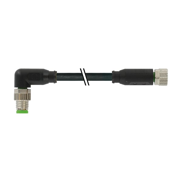 Murr Elektronik M8 macho 90° / M8 hembra 0°, PUR 4x0.25 bk UL/CSA+cadena de arrastre 2m - 7000-88071-6310200