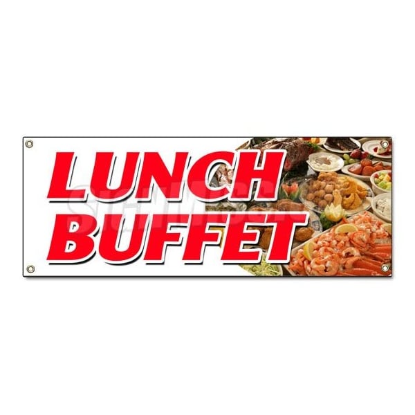 Signmission LUNCH BUFFET BANNER SIGN ayce all you can eat food luncheon quality - B-LUNCH BUFFET