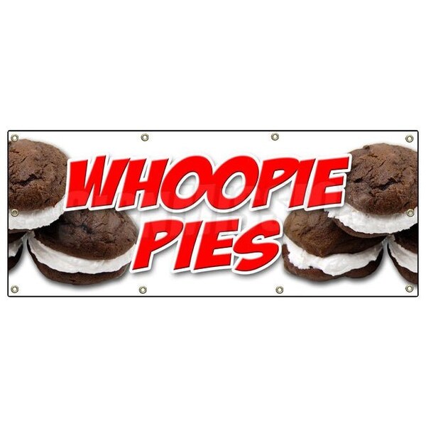 Signmission WHOOPIE PIES BANNER SIGN cake pie gob black and white bakery signs - B-96 WHOOPIE PIES