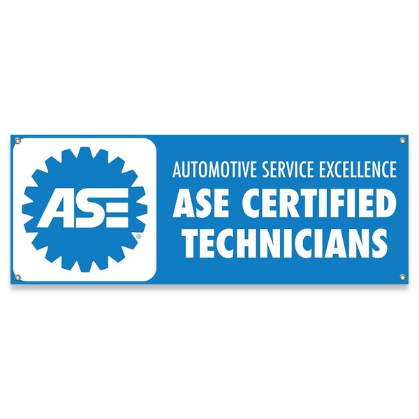 Signmission ASE Certified Technicians Banner Concession Stand Food Truck Single Sided - B-30008