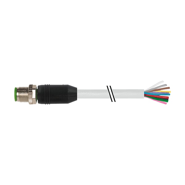 Murr Elektronik M12 macho 0° con cable, PUR 12x0.25 gy UL/CSA+drag chain 1m - 7000-19001-3010100