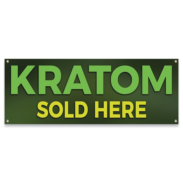 Signmission Kratom Sold Here Banner Concession Stand Food Truck Single Sided - B-30095