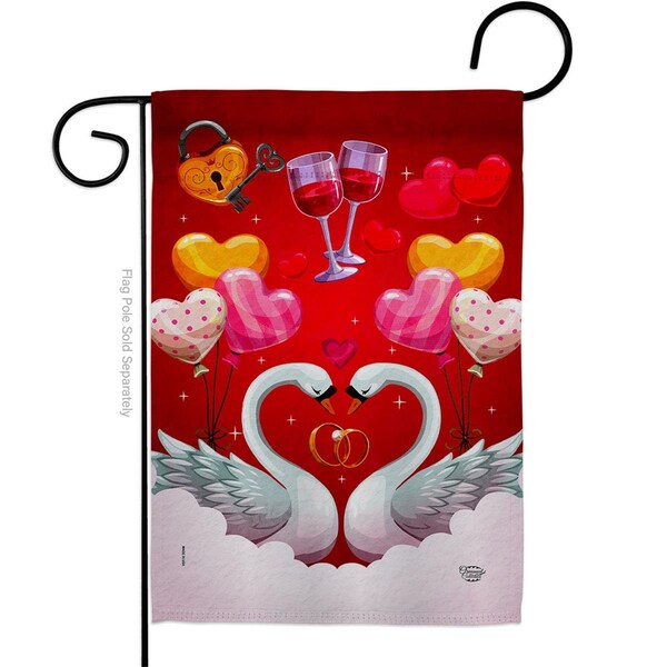 Cuadrilatero Sweet Couple Celebration Wedding Double-Sided Decorative Garden Flag, Multi Color - CU3912900