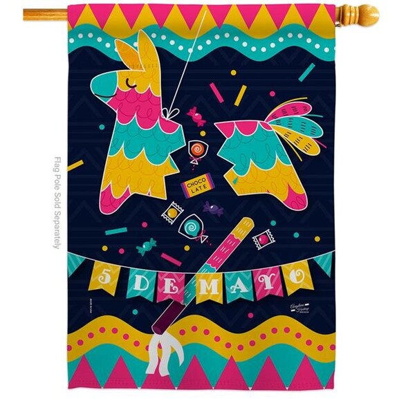 Angeleno Heritage Angeleno Heritage H137387-BO 28 x 40 in. 5th De Mayo House Flag with Summer Cinco Double-Sided Decorative Vertical Decoration Banner Garden Yard Gift - H137387-BO
