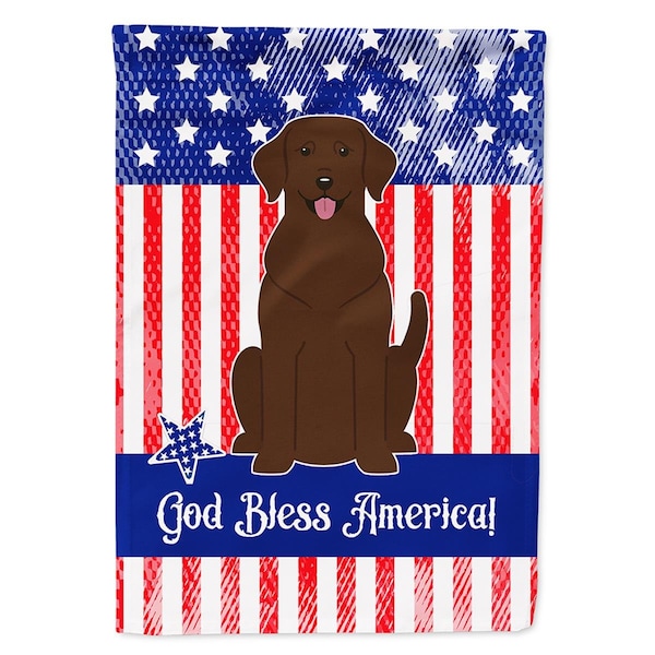 Carolines Treasures Patriotic USA Chocolate Labrador Flag Canvas House Size - BB3051CHF