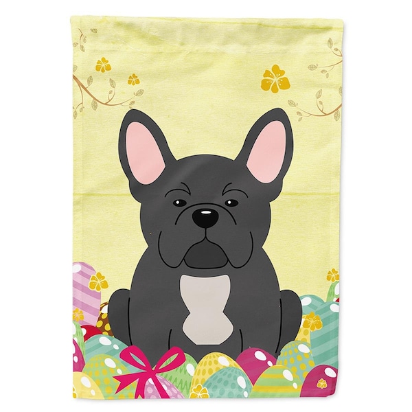 Carolines Treasures Easter Eggs French Bulldog Black Garden Size Flag - BB6014GF