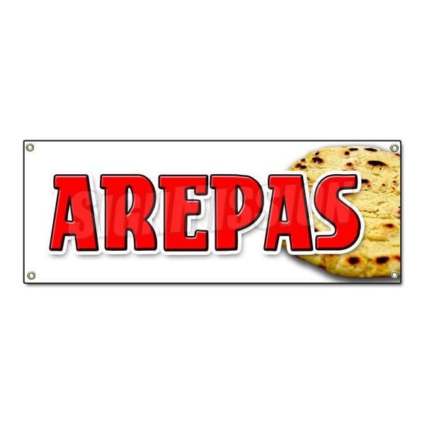 Signmission AREPAS BANNER SIGN colombian venezuelan food cheeseseafood latin restaurant - B-AREPAS