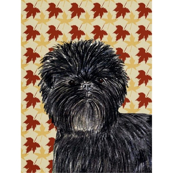 Carolines Treasures 40 x 40 in. Affenpinscher Fall Leaves Portrait Flag Canvas House Size - SS4345CHF
