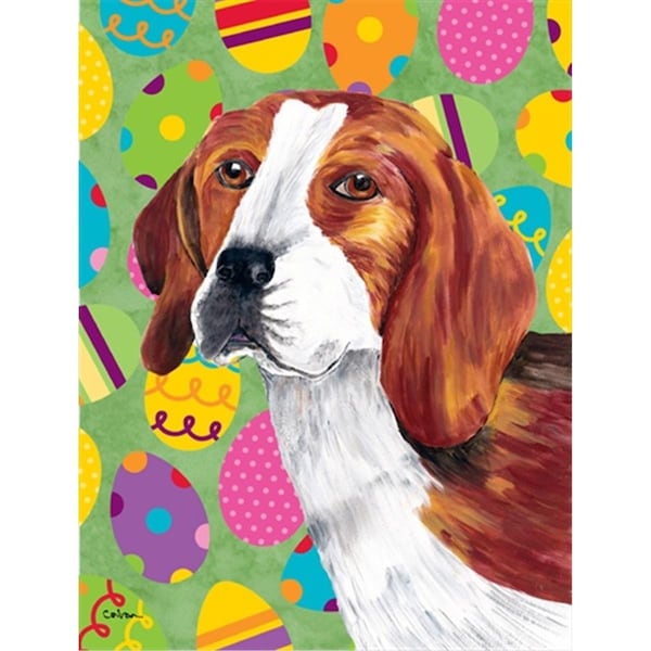 Carolines Treasures 28 x 40 in. Beagle Easter Eggtravaganza House Size Canvas Flag - SC9449CHF
