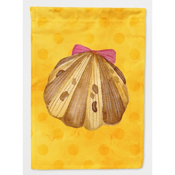 Carolines Treasures Sea Shell Yellow Polkadot Flag Canvas, House Size - BB8172CHF