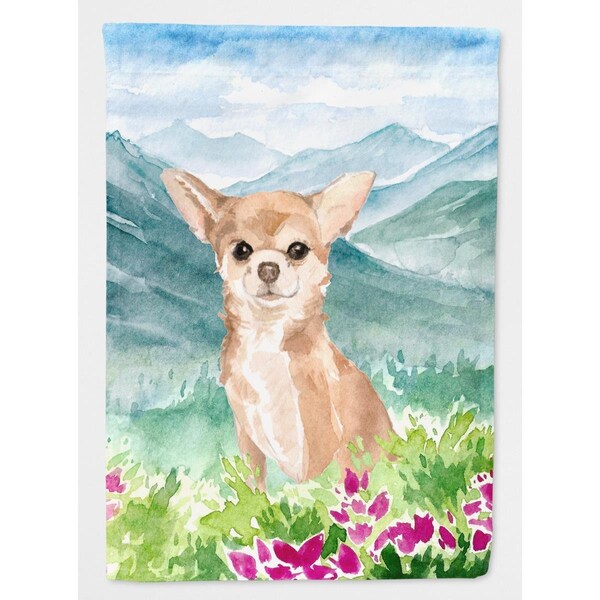 Carolines Treasures Mountian Flowers Chihuahua Flag Canvas House Size - CK1983CHF