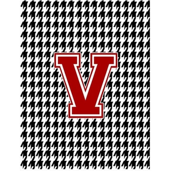 Carolines Treasures Carolines Treasures CJ1021-V-GF 11 x 15 in. Houndstooth Black V Monogram Initial Garden Size Flag - CJ1021-V-GF