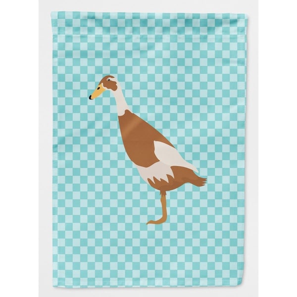Carolines Treasures Indian Runner Duck Blue Check Flag Canvas House - BB8039CHF