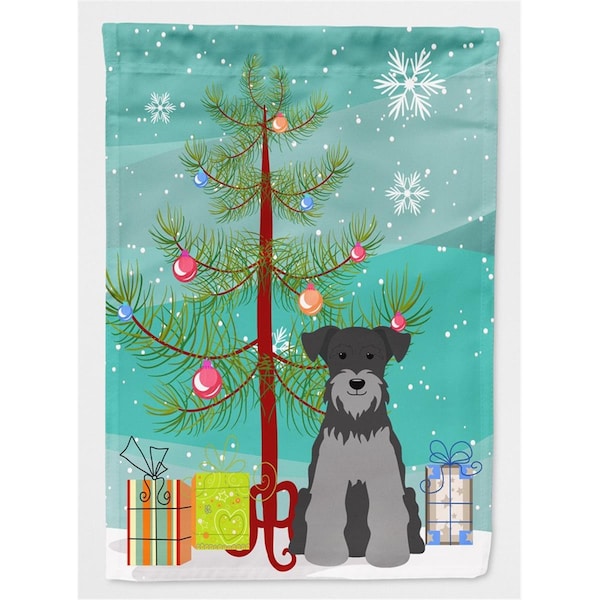 Patioplus Merry Christmas Tree Miniature Schanuzer Black & Silver Flag Garden Size - PA3406702