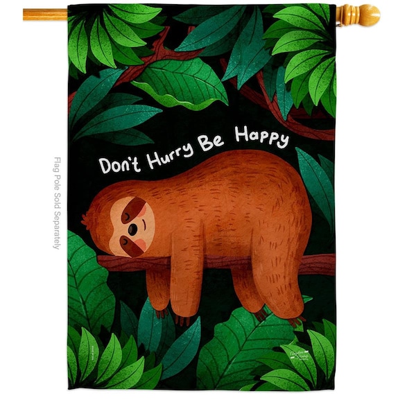 Patio Trasero Dont Hurry Animals Wildlife 28 x 40 in. Double-Sided Vertical House Flags for  Banner Garden - PA3903184