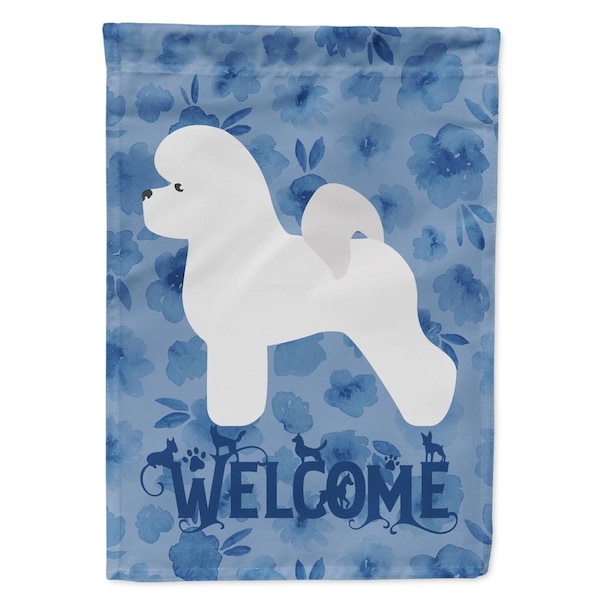 Carolines Treasures 28 x 0.01 x 40 in. Bichon Frise Welcome Flag Canvas House Size - CK6172CHF